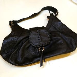 Black Leather Coldwater Creek Bag NWOT